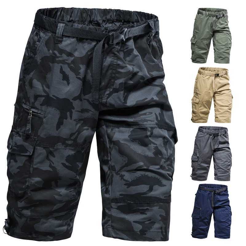 Summer Cotton Shorts Men Lightweight Knee Pants Tactical Casual Sports Shorts Men Hiking Fishing Y2K Clothes W250705