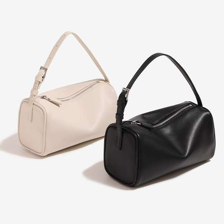 Holder Crossbody Small First Layer Cowhide Simple Design Pen Pouch Handbag Genuine Leather Women's Pillow Underarm Bag