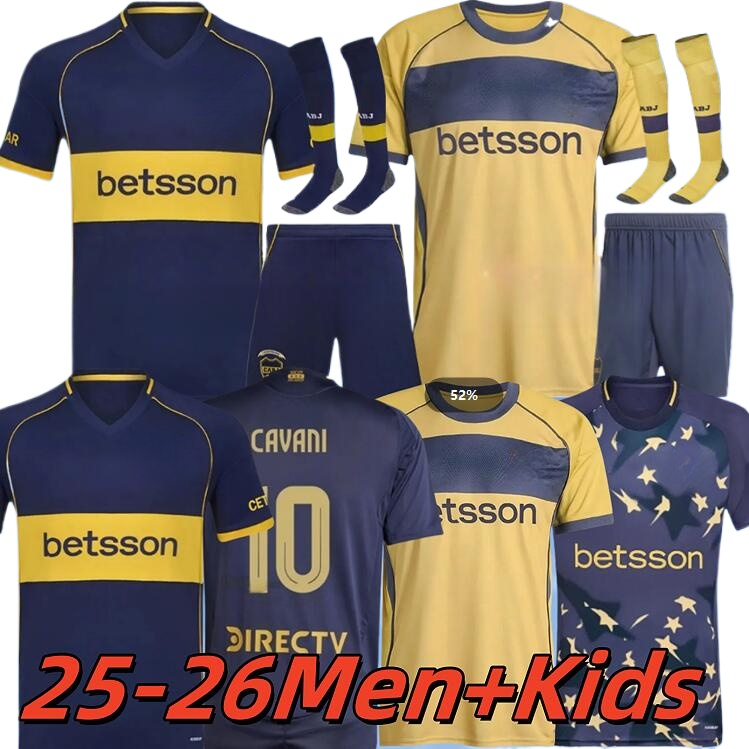 2025 Boca Juniors Soccer Jerseys 120 Years CAVANI JANSON MEDINA VILLA FERNANDEZ BENEDETTO ZEBALLOS maillots BLONDEL BARCO TABORDA Football Shirts men kids 25 26