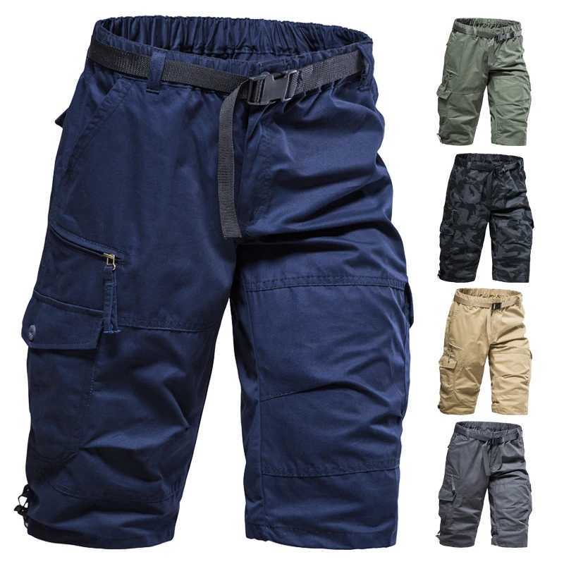 Summer Cotton Shorts Men Lightweight Knee Pants Tactical Casual Sports Shorts Men Hiking Fishing Y2K Clothes W250705