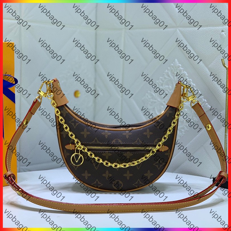 5A Designer Bag Loop Croissant bag shoulder designer Purse Cosmetic half-moon baguette underarm Old Flower Handbag crossbody bag Embossed Letters Woman Wallet