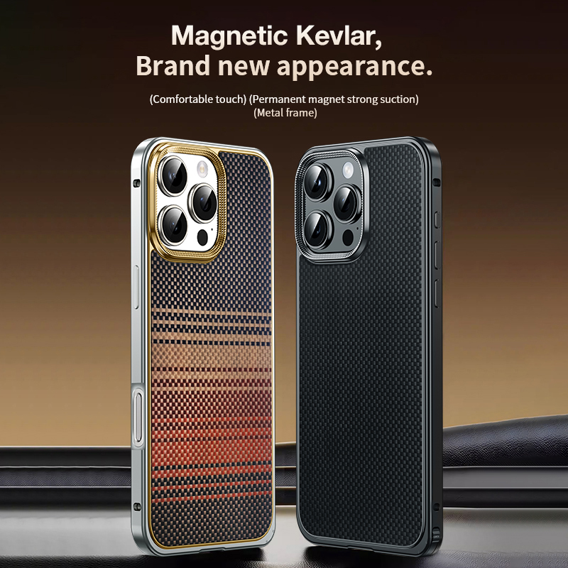 Wireless Charging Capable Cell Phone Case, High-Strength Aramid Fabric Smartcase For (Model: iPhone 16)
