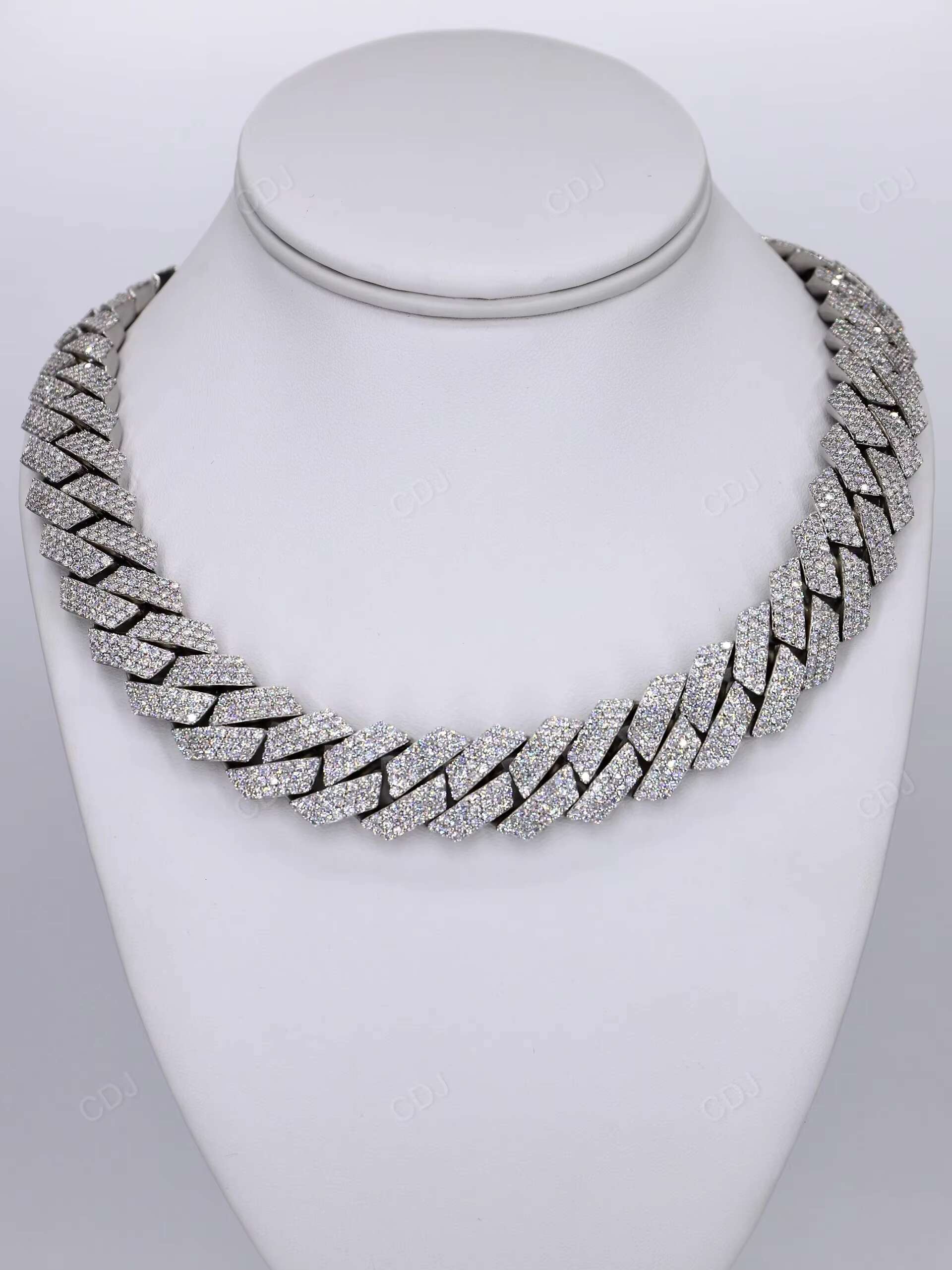 Classic Full-filled Diamond Iced Hip Hop 18 mm Wide 22 Inch VVS Moissanite Chain 925 Sterling Silver Miami Cuban Link Chain