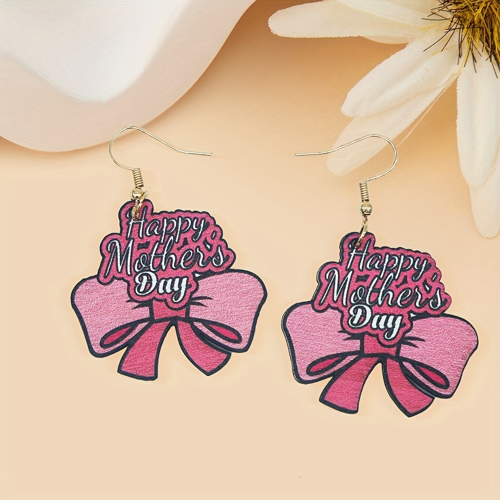 A Pair Of Pink Butterfly Mother's Day Fashion Personality Women's Earrings Ear Studs Celebration Gift