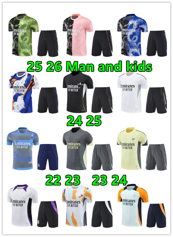 2025 RealS MadrideS MBAPPE Tracksuits short sleeve vest suit 25 26 New style BENZEMA football training suit chandal futbol surveyement Sweatshirt