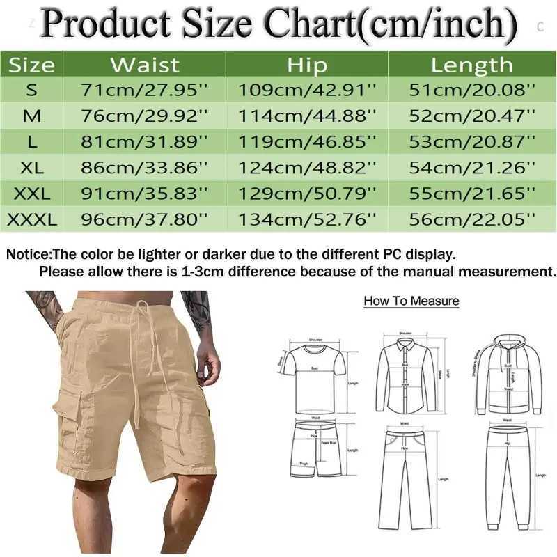 Summer Fashion Loose White Cargo Shorts Mens Handsome Streetwear Beachwear Solid Color With Pockets Shorts Workout Pants 2024 W250705