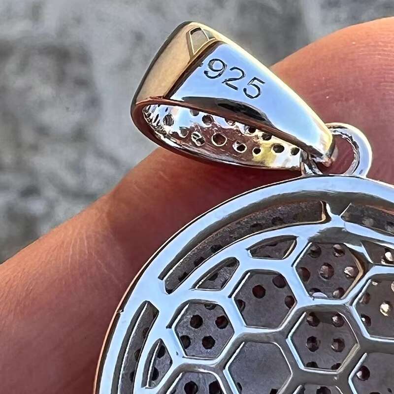 Hip Hop Pass Diamond Tester Bling Solid 925 Silver Iced Out GRA VVS Moissanite Zipper Mouth Face Pendant for Chain Men Women