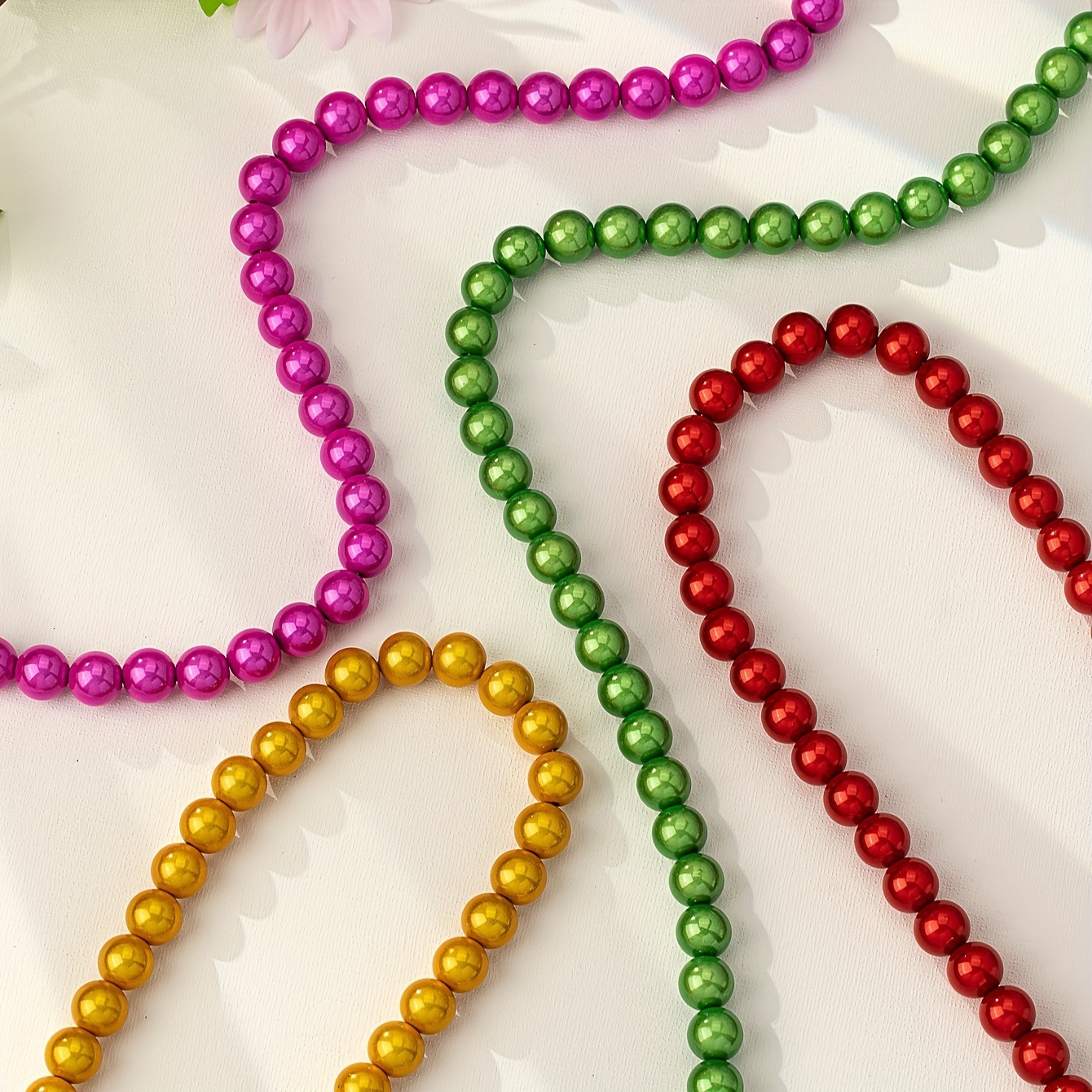 1 Piece Colorful Fashion Necklace Beaded Clavicle Chain Dopamine Candy Color