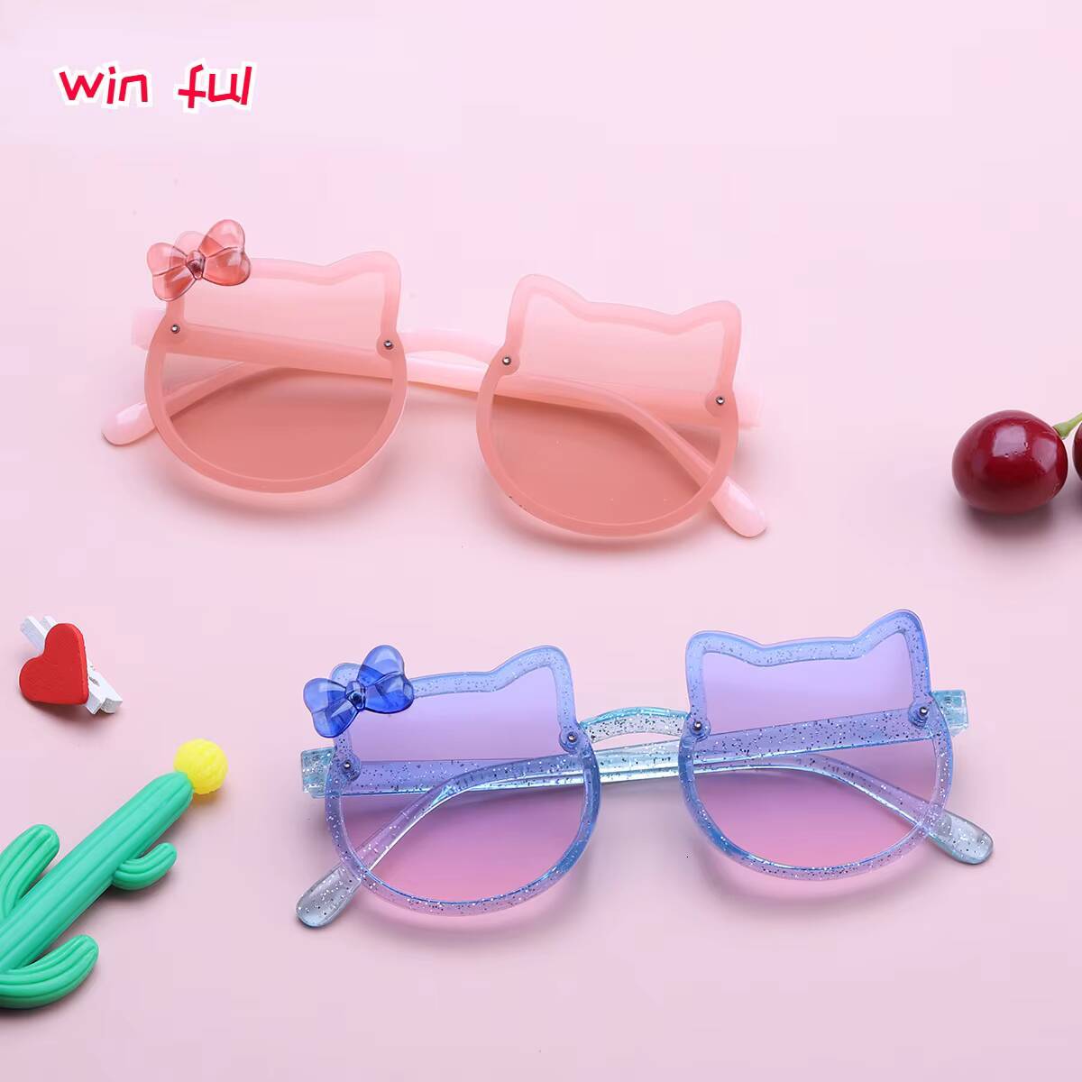 Summer Kids Cute Kitty Sunglasses Acrylic Bow Outdoor UV Protection Children Sun Glasses Baby Girls Classic Boy UV400 Eyewear ddmythur Z260305