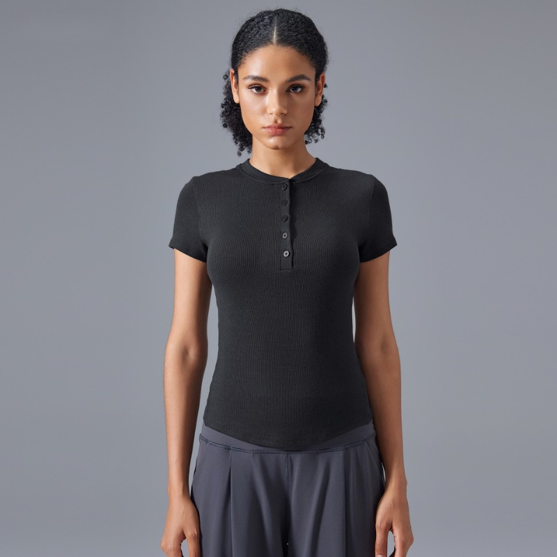 2025--Modal Yoga Suit Short Sleeve Women's Elastic Comfortable Skin-friendly Fitness T-Shirt Slim and Skinny Sports Top