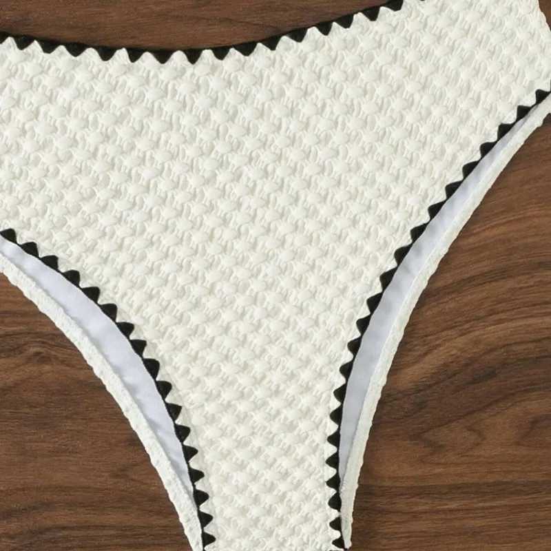 new2025 elegant strapless swimsuit womens bikini fashionable high waist split swimsuit casual beach wear swimsuit two-piece set XJ250624