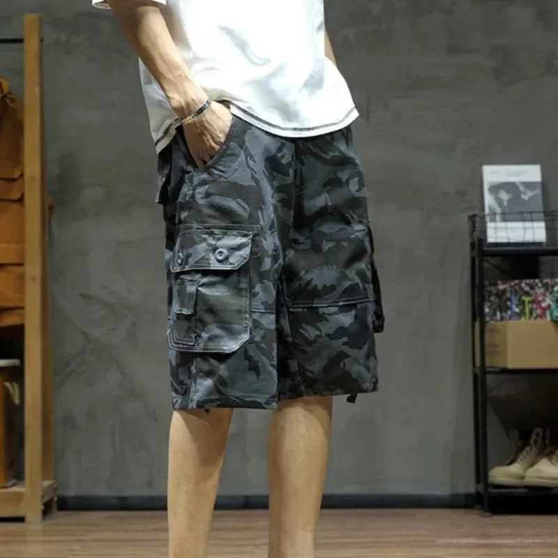 Bermuda Mens Cargo Shorts Baggy Camouflage Short Pants for Men Camo Loose Long with Pockets Wide Half 2025 Fashion Casual Nylon W250705