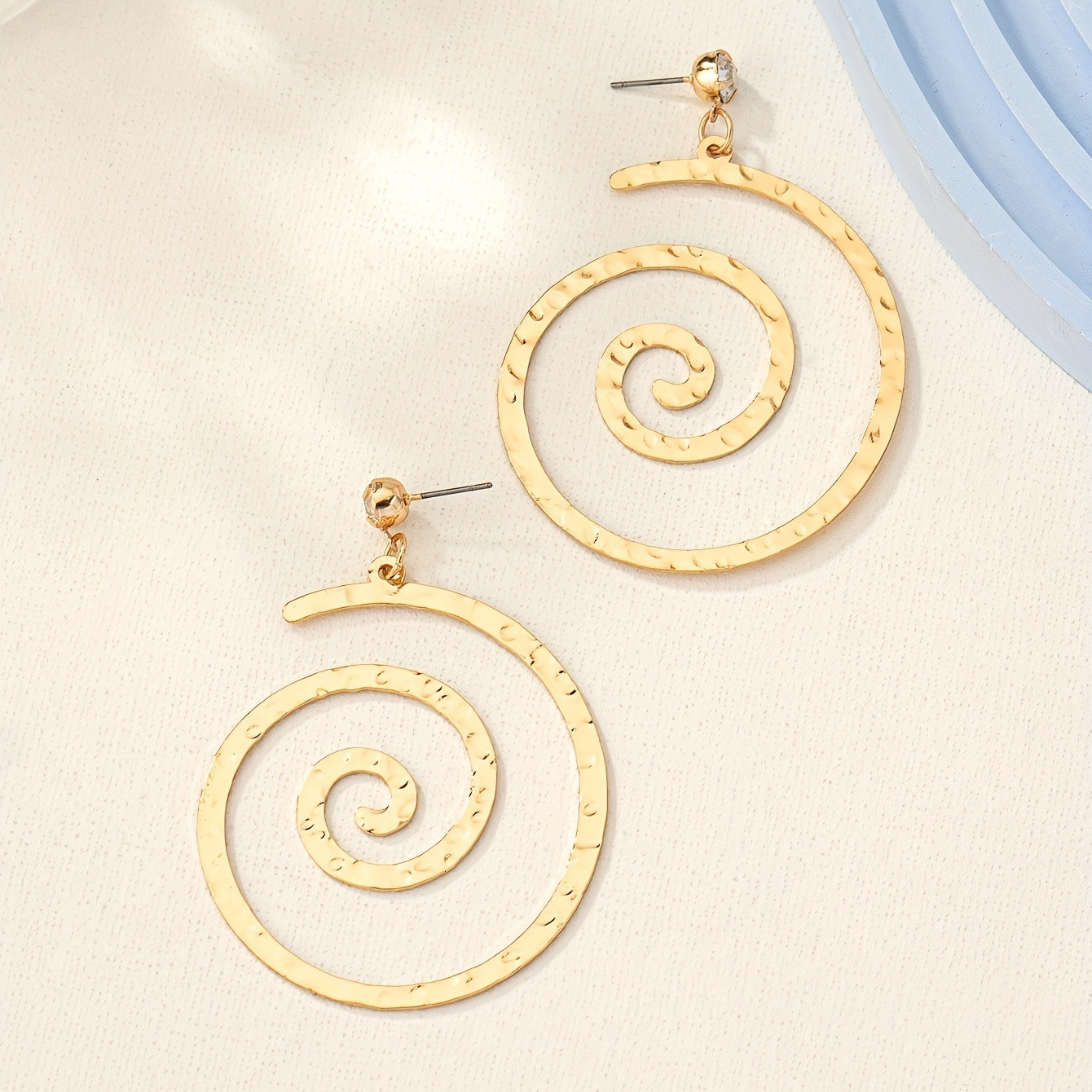 Exaggerated Fun Mosquito Coil Geometric Earrings Personality Rhythm Spiral Line Hammer Pattern Ear Jewelry Fashion Accessories For Women