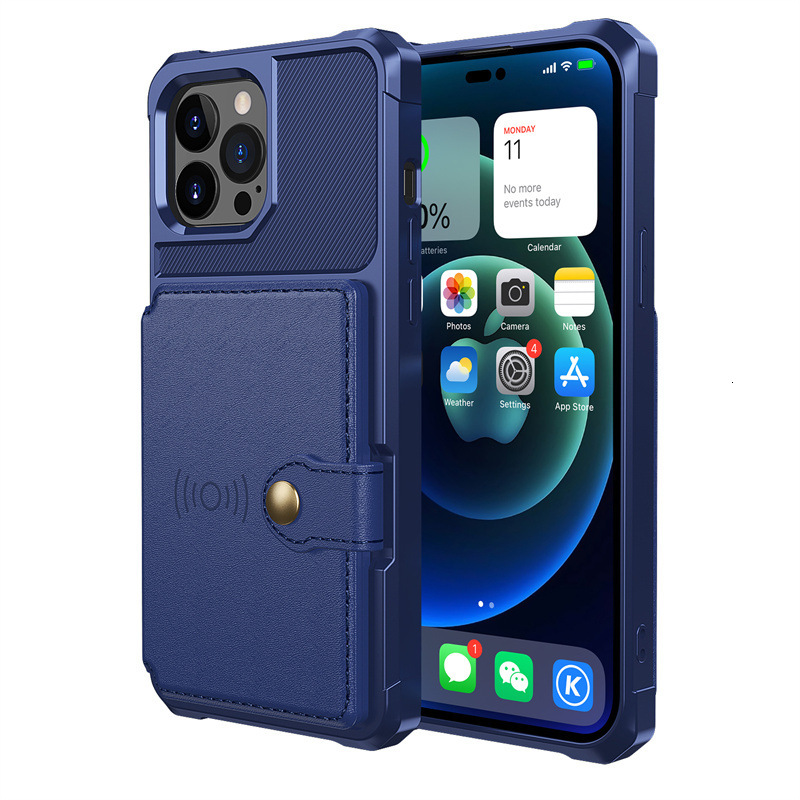 Suitable for New iPhone 14 Pro Car Mount Magnetic Card Holder Phone Case IP14 Plus Shockproof Protective Cover ddmythur
