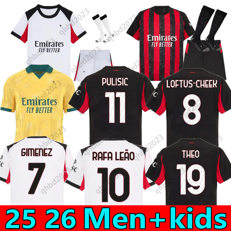 S-4XL 25 26 MODRIC Joao Felix soccer jerseys RICCI DE KETELAERE RAFA LEAO Milan football shirt fourth men kids kit uniforms 2025 2026 PULISIC LOFTUS-CHEEK AC THEO KOCHE
