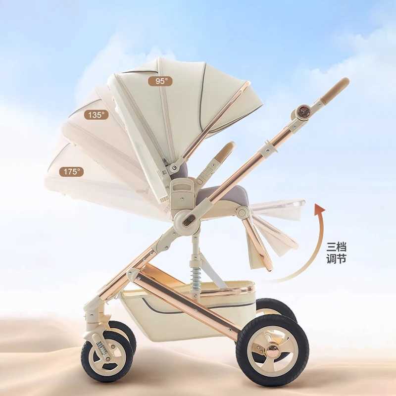 Baby Stroller Can Sit and Lie Down Lightweight Folding High Landscape Four-wheel Swivel Wide Space Baby Newborn Stroller z250705