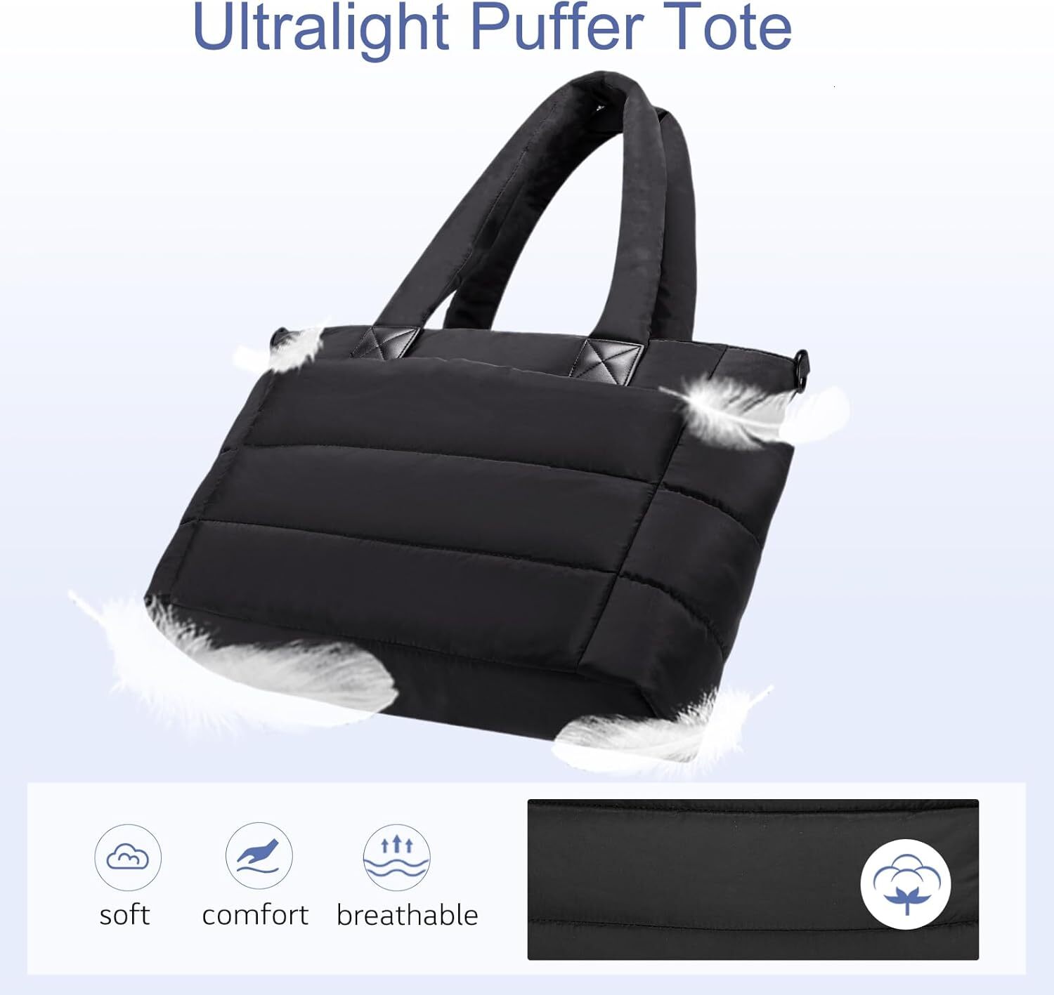 designer bag DHYMX Women Puffer Tote Large Quilted Nurse Bag with Zipper for Work Travel Support customization