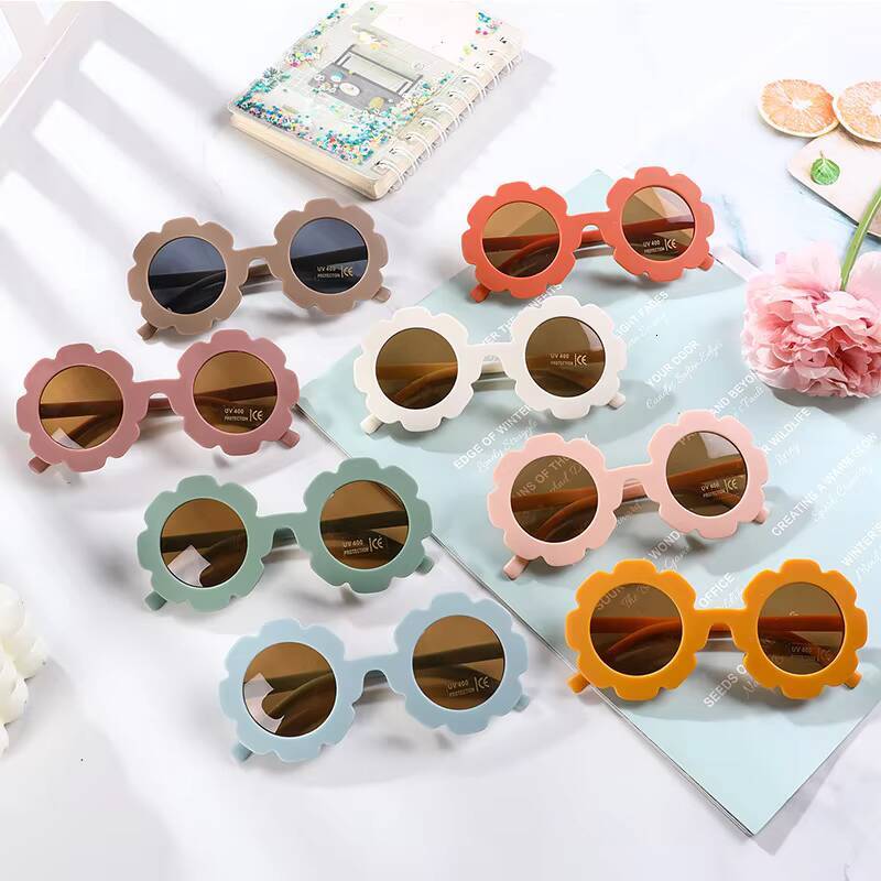 2-10 Years Children Sunglasses Flower Round Cute Kids Sun Glasses for Boys Girls UV400 Protection Baby Lovely Candy Eyeglass ddmythur Z260305