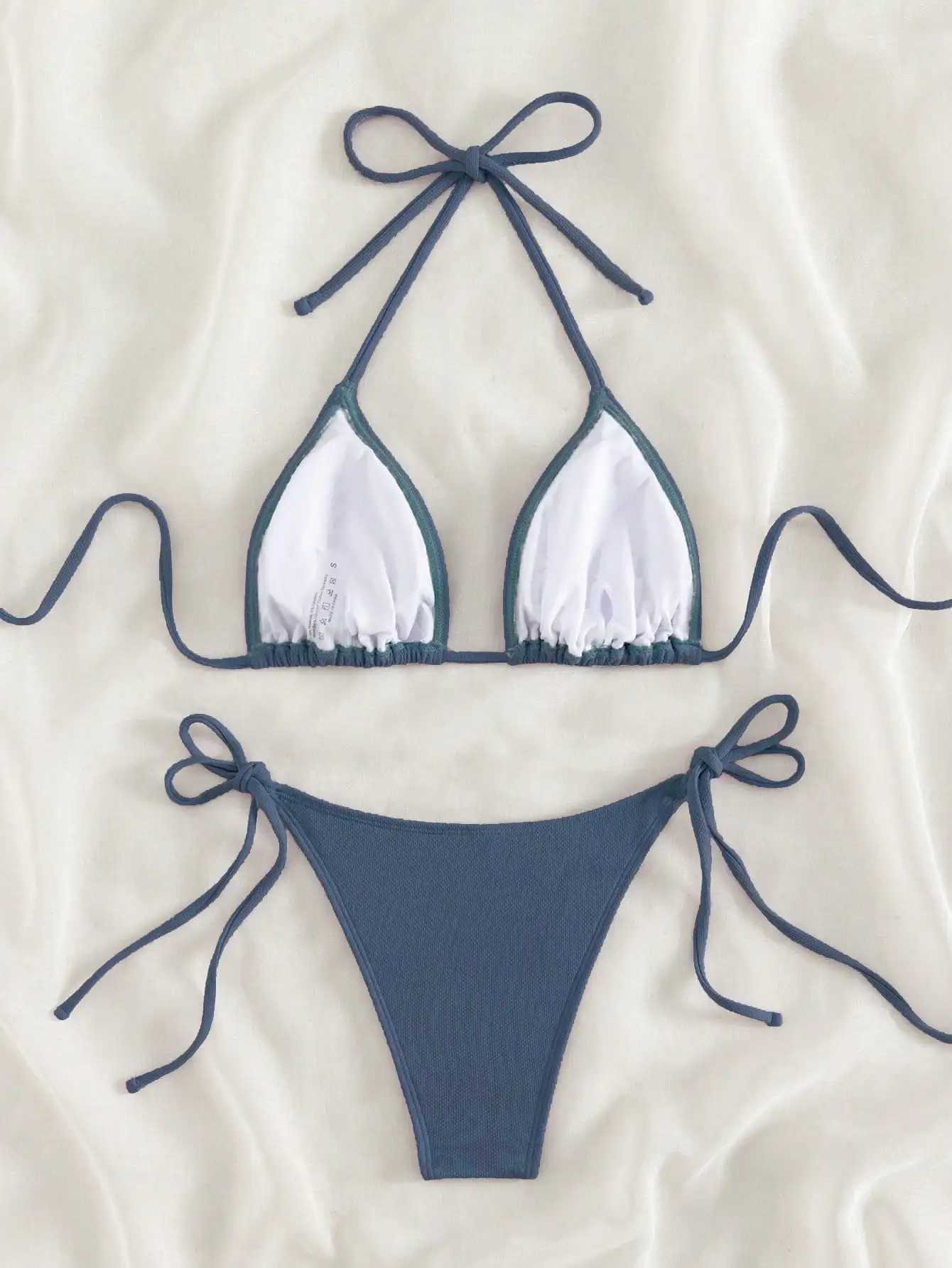 Summer white mi-grid bikini set sexy mature spring seaside photo shoot suitable for women XJ250624