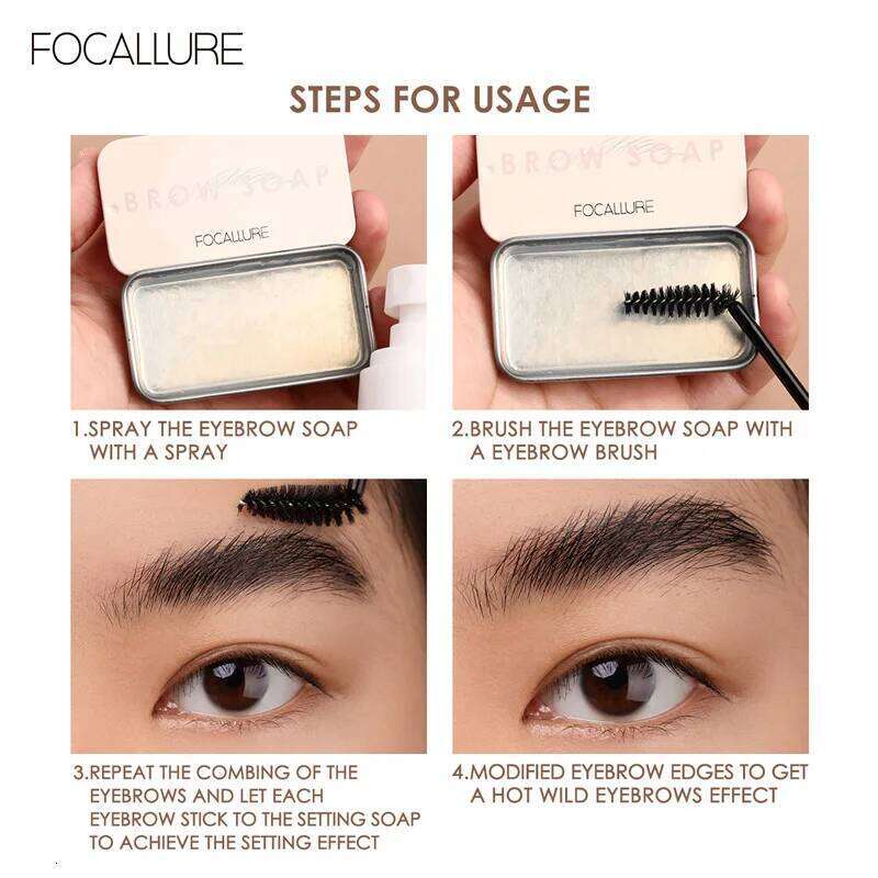 FOCALLURE 3D Feathery Wild Eyebrow Wax Waterproof Long Lasting Eye Brow Styling Soap Brows Cosmetics X250705
