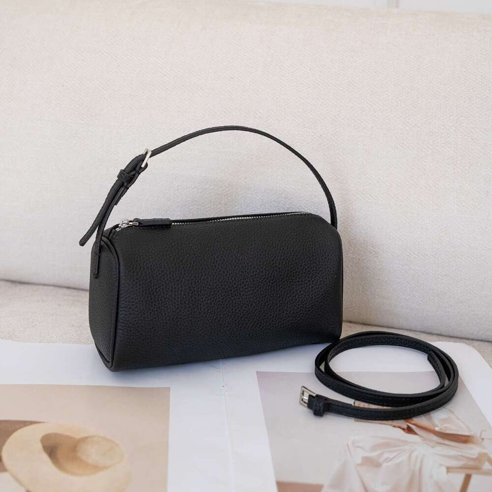Holder Crossbody Small First Layer Cowhide Simple Design Pen Pouch Handbag Genuine Leather Women's Pillow Underarm Bag