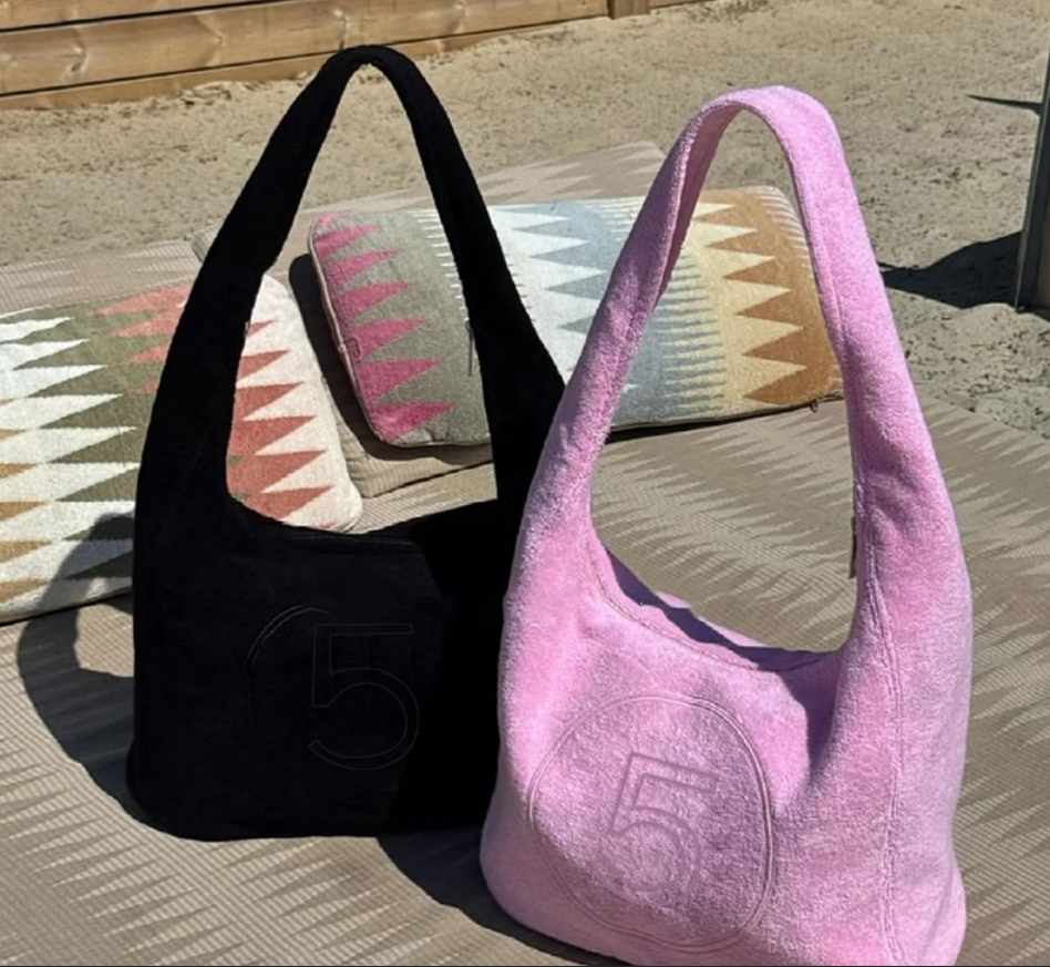 Beach Designer bag Womans With Pouch Soft Towel Bucket Ladies Shoulder Handbag Travel Vanity Bag