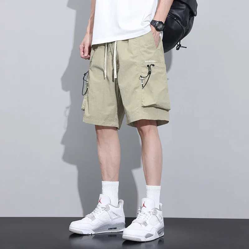 2024 New Summer Thin Cargo Men Loose Shorts Pocket Baggy Shorts Male Trendy Streetwear Hip Hop Korean Popular Y2k Clothing W250705