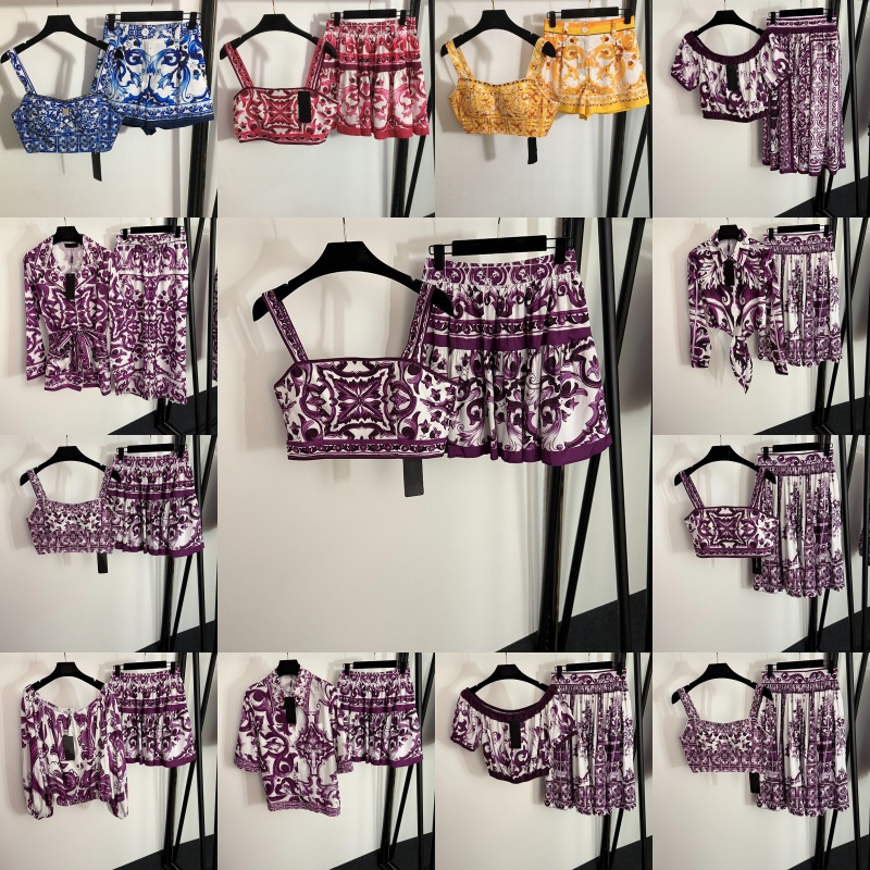 Femmes de luxe Cropped Bandeau Top Jirt Robe Tenues Designer Purple Sonnlet Shorts Set Afficier au large de T-shirt Summer Holiday Anniversaire D