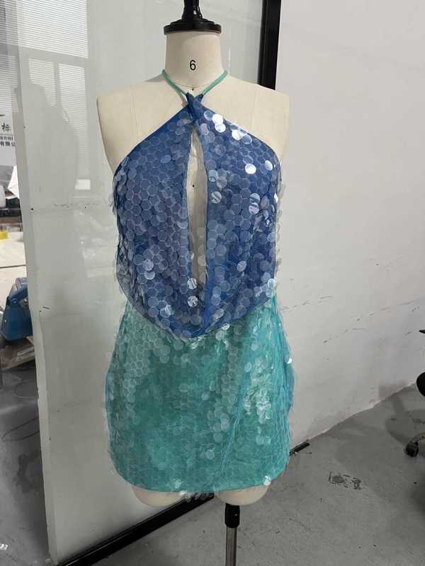 Fashion Evening Dress Sequin Dress 2025 Summer Women's New Elegant Sequin Dress