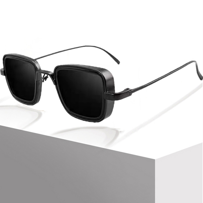 CB Steampunk Sunglasses Retro Brand Shades Men Women Sun Glasses UV400 Square Vintage Thick-Edged Metal Frame Trendy Stylish Millionaire
