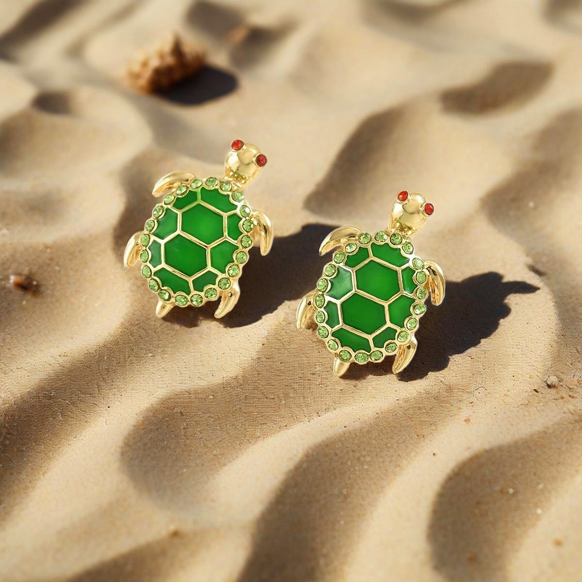 Trendy Turtle Fashion Exquisite Cute Niche Design Sense Earrings Suitable For Daily Parties