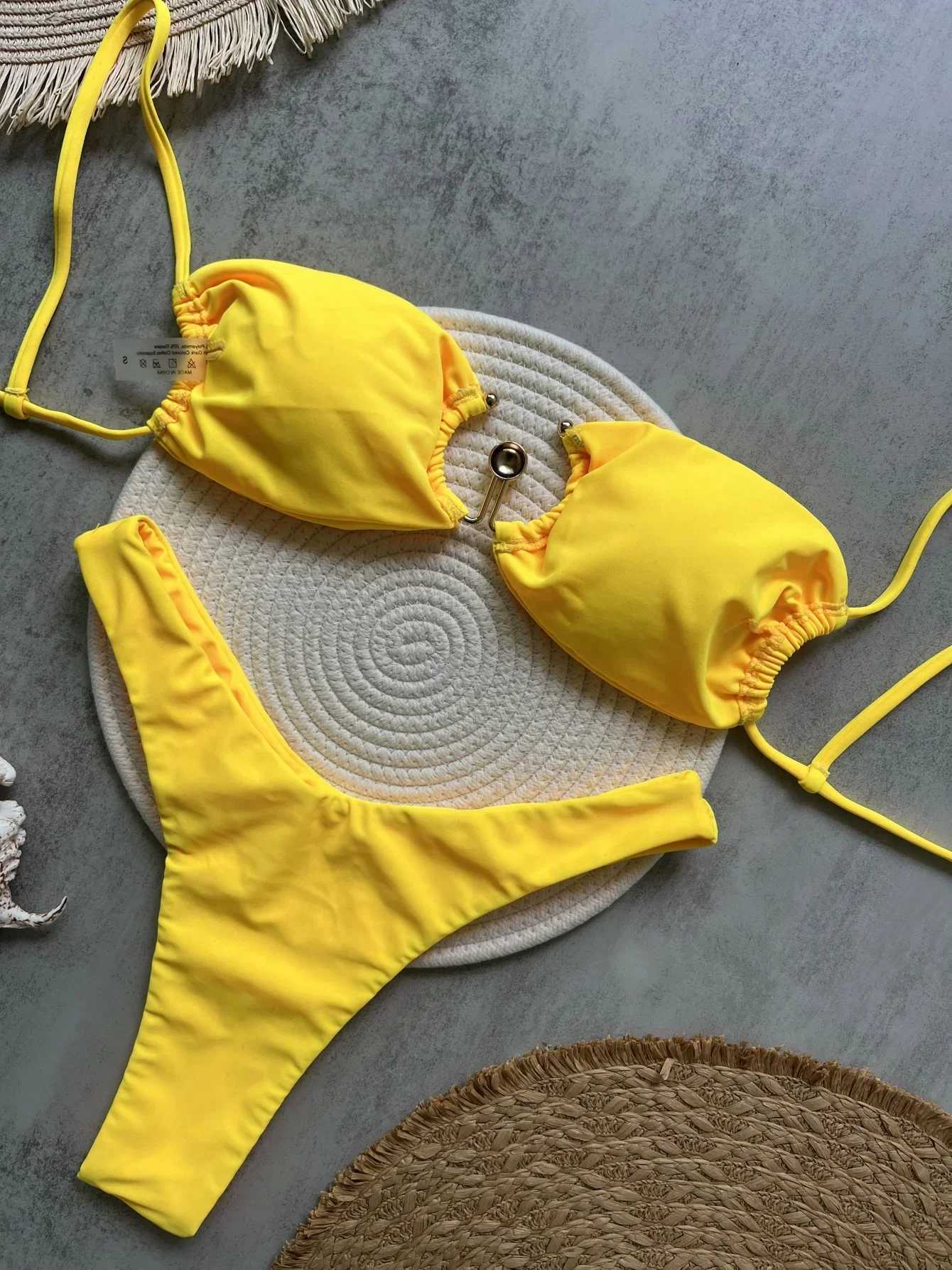 Sexy U Shaped Bikini Sets for Women Strapless Swimwear Women Gold Swimsuit Bathing Suit Biquinis Brazilian Bikini Swim 2025 XJ250624