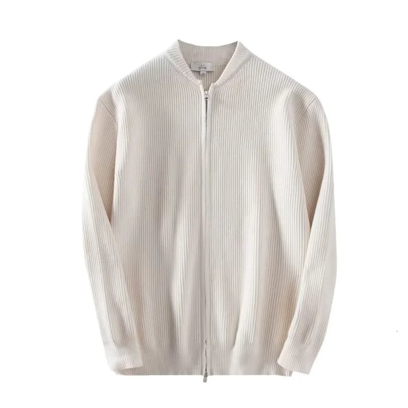 Mens V-neck Knitted Sweater Long Sleeve Solid Color Spring Autumn Fashion Casual Knitwear Cross-Border Long Cardigan 250704
