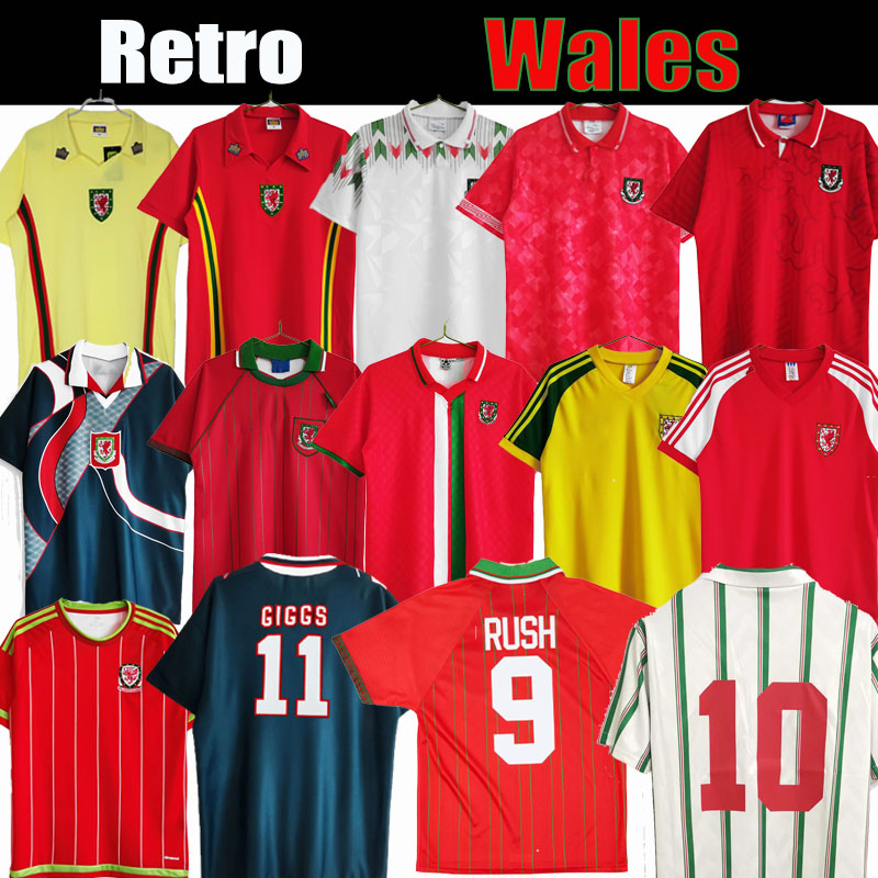 1982 1976 2000 2002 Wales retro soccer jerseys 1991 1993 1994 1995 1996 1998 15 16 Giggs Hughes BALE Rush Boden Speed vintage classic football shirt