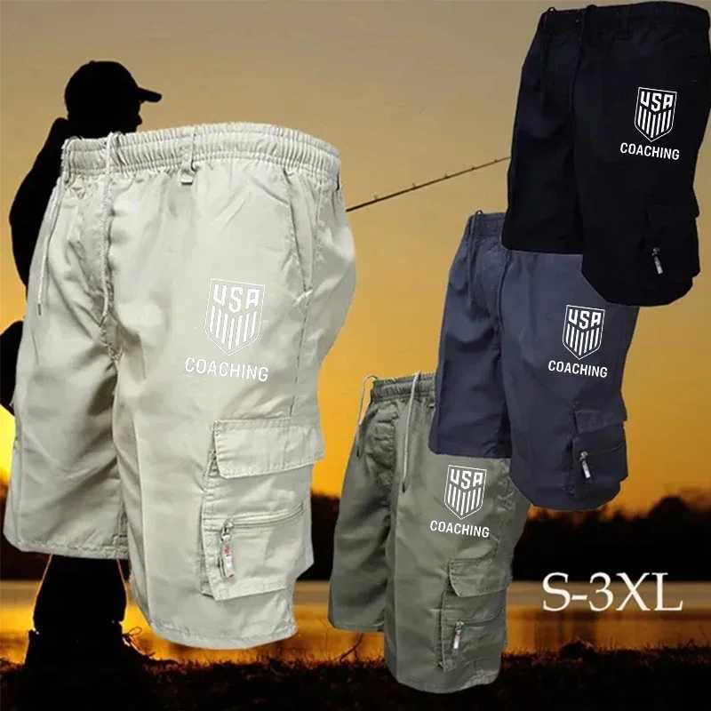 New Mens Cargo Shorts Camo Print Solid Color Pockets Summer Outdoor Casual Loose Fit Utility Short Pants Travel Wear Gear W250705