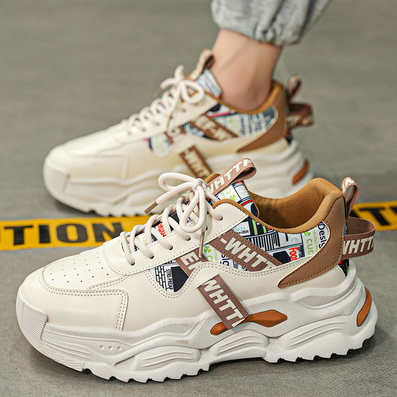 Free shipping casual shoes men dad shoes trendy sports running shoes thick sole comfortable