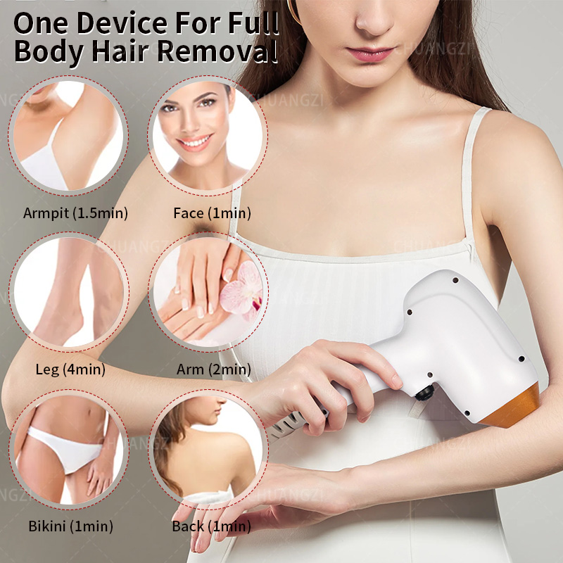 Diode Laser Hair Removal Device 808nm Triple Wavelength Painless Permanent Hair Removal Machine For Beauty Salon Or Spa Equipment