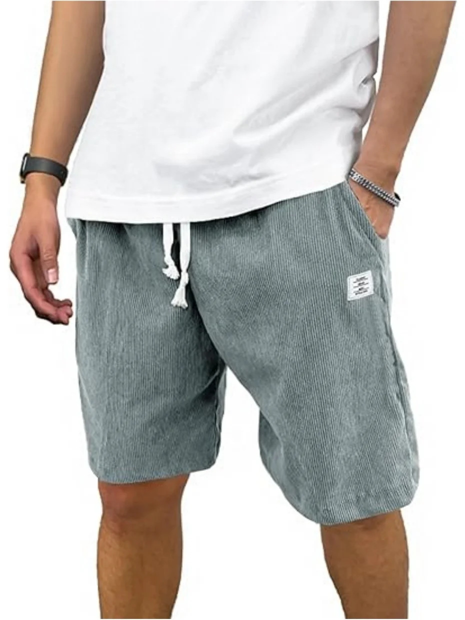 2025 Corduroy Shorts Daily Wear with Quarter Pants Men Casual Sports Style Men Simple Basic Breathable Light Clothing 250704