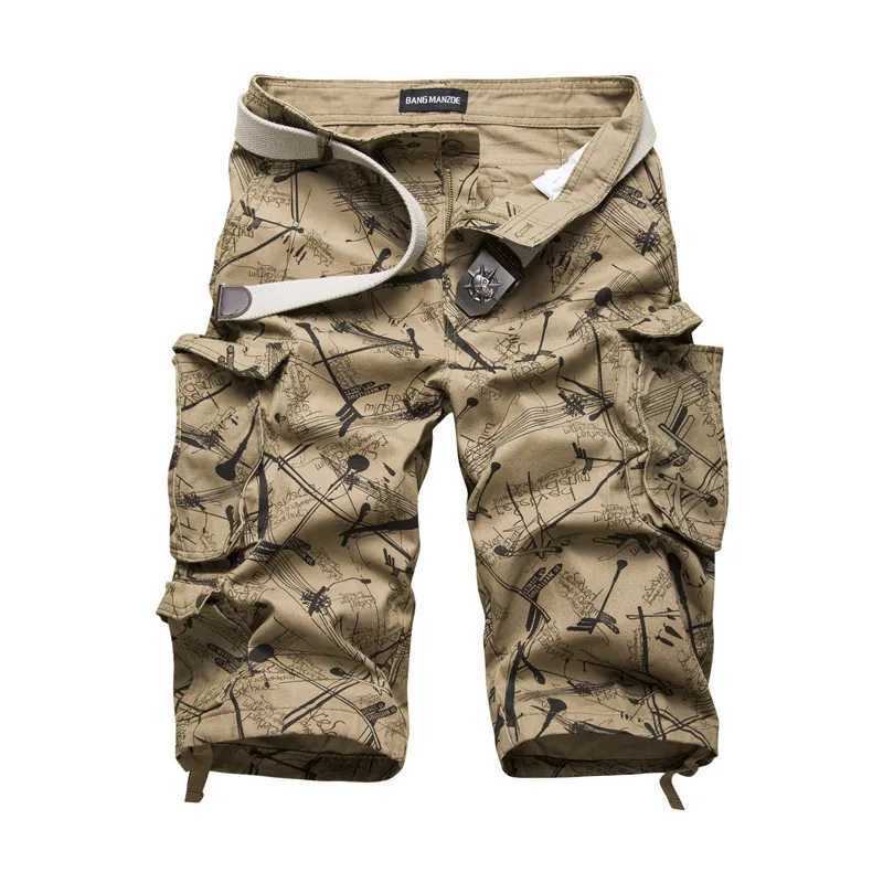 2025 Summer Cotton Mens Cargo Shorts Fashion Camouflage Mens Shorts Multi-Pocket Casual Camo Outdoors Towing Mens Short Pants W250705