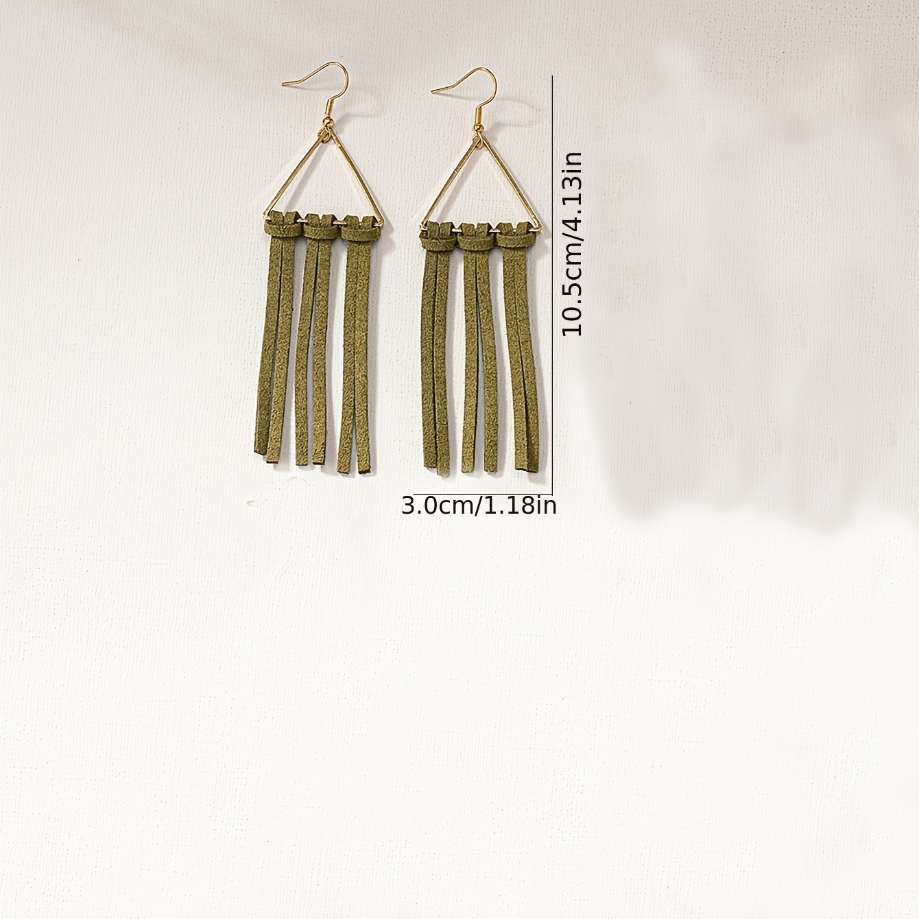 1 Pair Of Unique Long Korean Veet Tassel Bohemian Fashion Triangle Metal Earrings Accessories