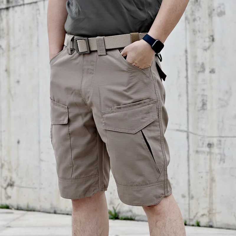Mens Cargo Shorts Work Khaki With Pockets Male Short Pants Button Wide Clothes Summer Y2k Harajuku Loose Vintage Cotton W250705