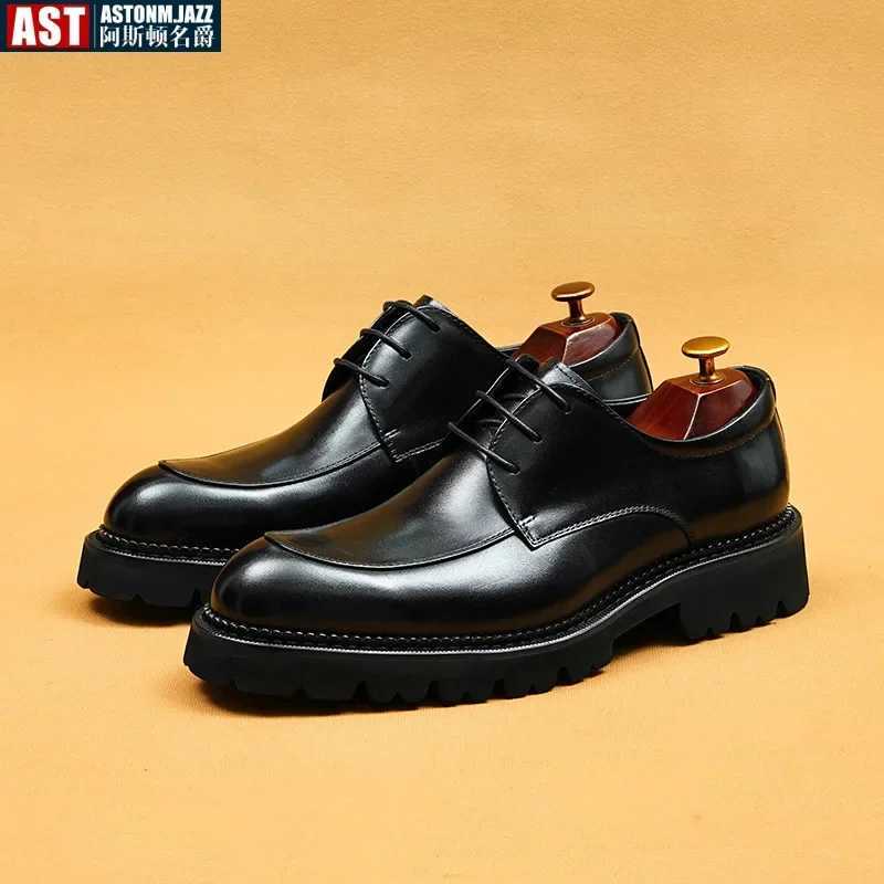 Luxury Mens Oxford Genuine Leather Shoes Black Brown Classic Shoes Brogue Lace Up Dress Wedding Office Business Men Formal Shoes W250705