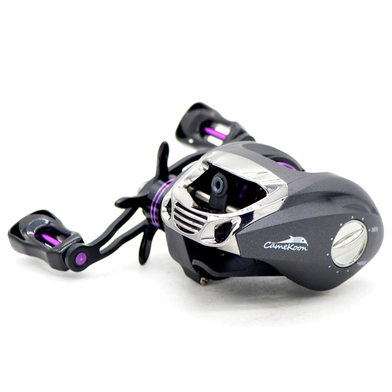 Low Profile Baitcasting Fishing Reel - Magnetic Braking System - Right Hand Retrieval - Weighs only 6.98 Ounces - Purple