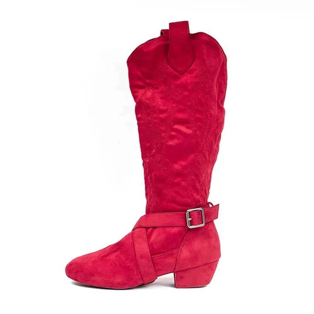 Jouncing Prescott Suede Sole Western Style Line Dancing West Coast Swing Dance Boots Z250704