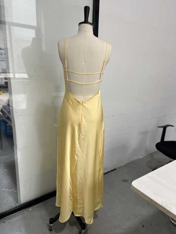 Fashion Evening Dress 2025 Summer Women's New Backless Strap Long Dress V-neck Socialite Style Elegant Dress