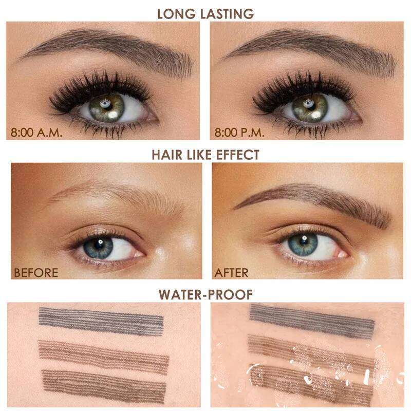 Wholesale FOCALLURE 4 Forks Eyebrow Pencil Ultra-fine Waterproof Long Lasting Natural Eye Brow Tattoo Tint Enhancers Cosmetics X25070