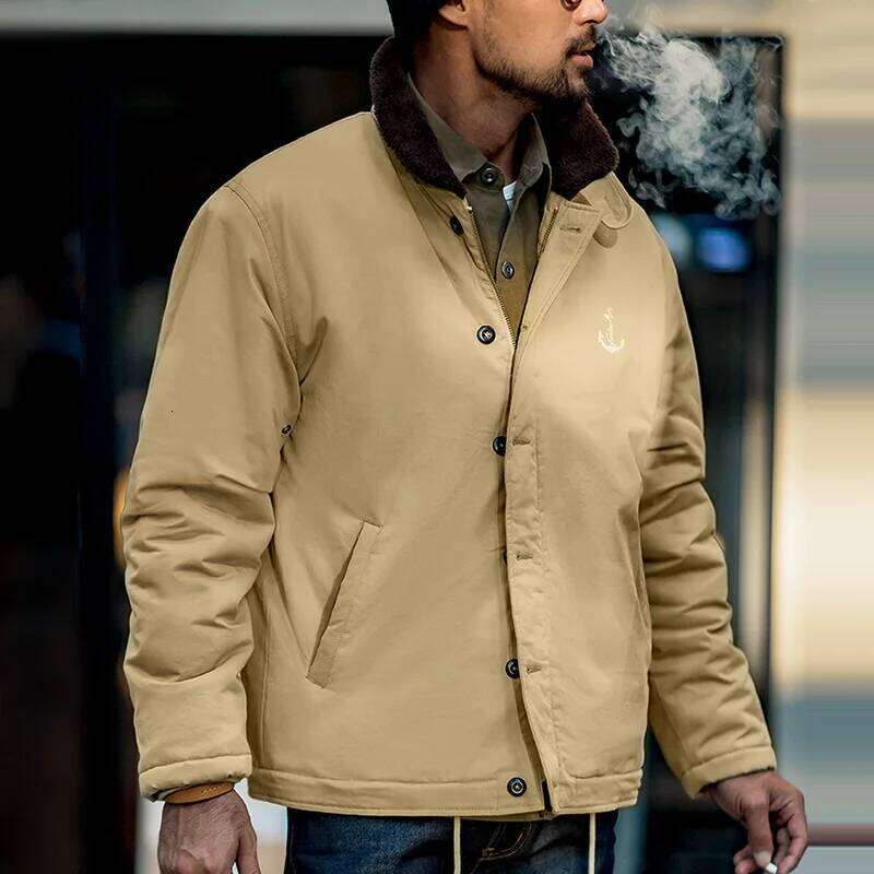 Maden Vintage N1 Deck Jackets For Men Autumn And Winter Windbreak Cardigan Coats Casual Padding Jacket Warm Thickened Parkas 250701