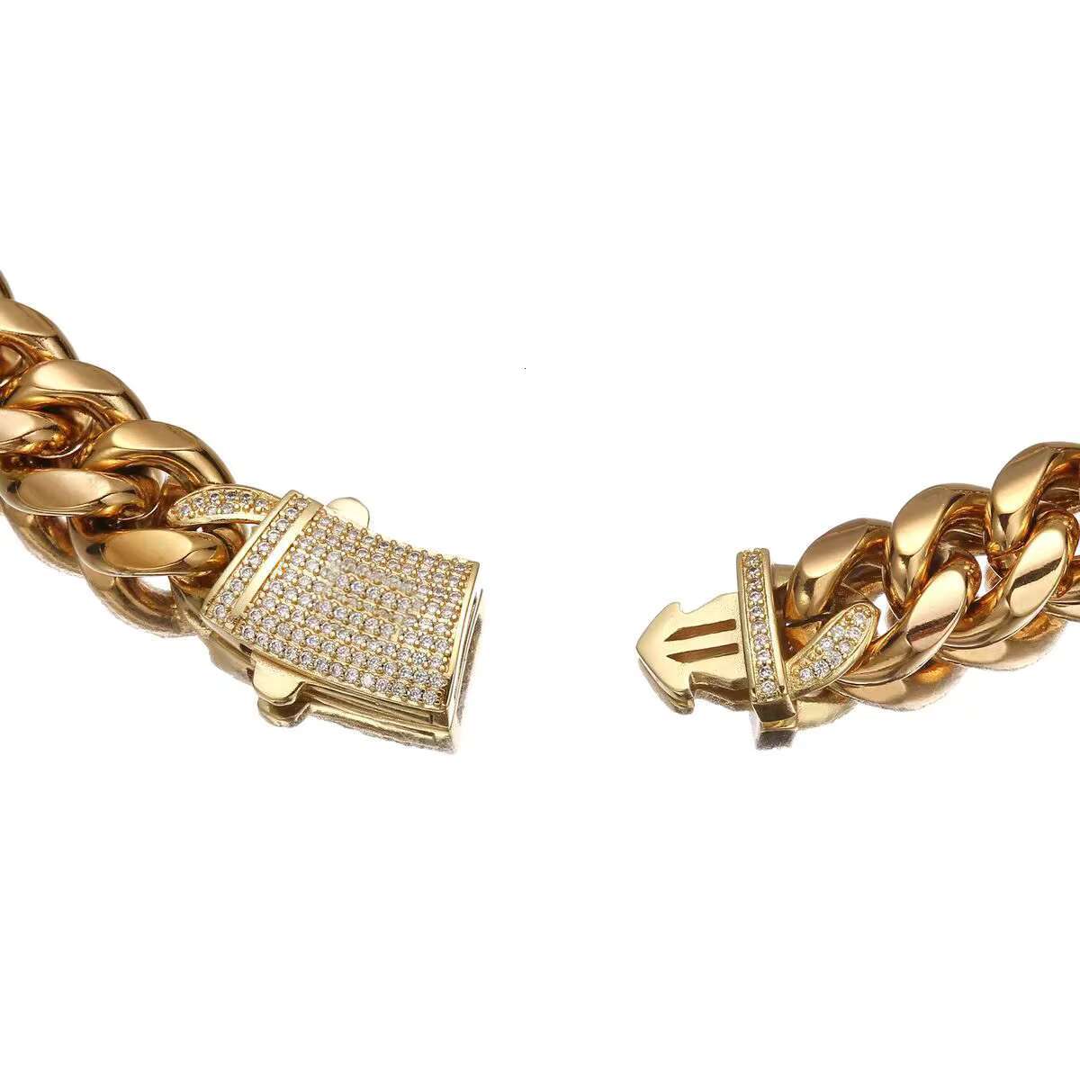 Mens Hip-hop Icy Shine Necklace | Gold-Plated Cubic Zirconia Tennis Chain | Butterfly-Shaped Brass Cuban Chain