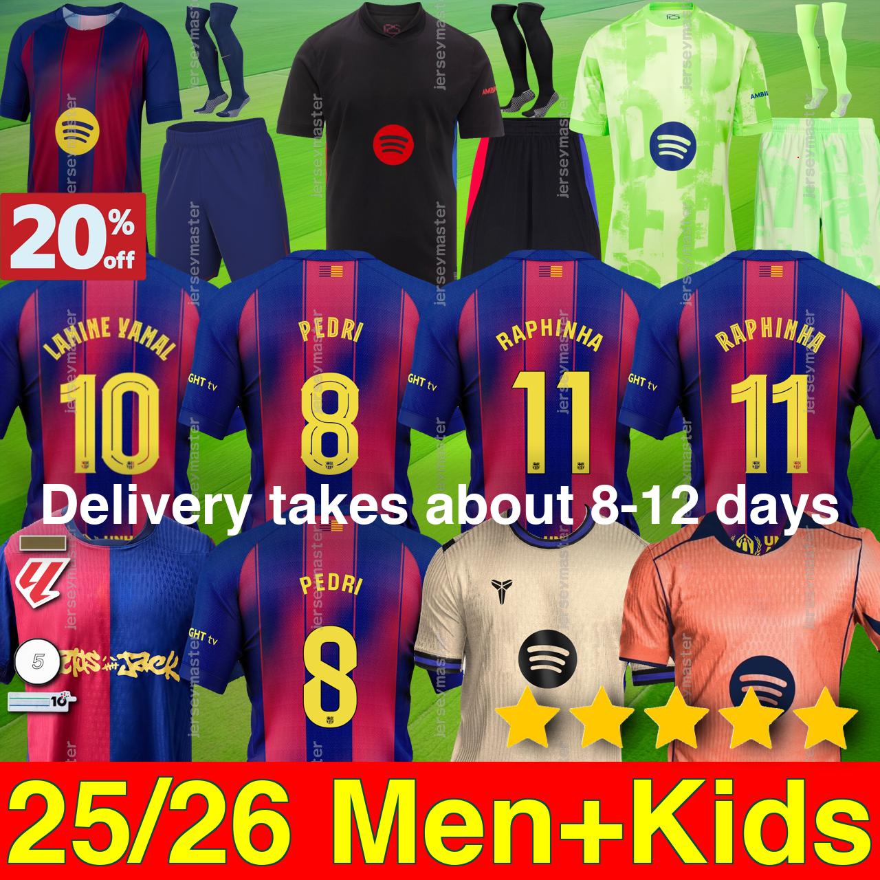 24 25 26 LAMINE YAMAL WILLIAMS PEDRI GAVI Soccer Jersey LEWANDOWSKI FERRAN Camiseta De Football Shirt AUBA JOAO CANCELO F. DE JONG 2024 2025 Football JOAO FELIX Men Kids