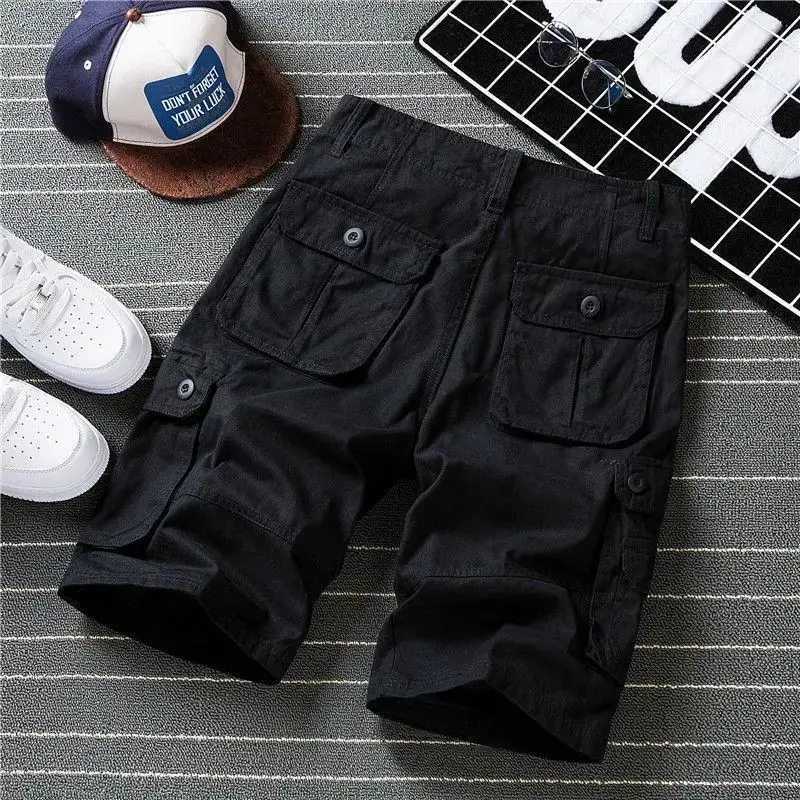 Mens Cargo Shorts with Pockets Male Short Pants Solid Big Size Oversize Work New in Popular Casual Stretch 2024 Fashion Vintage W250705